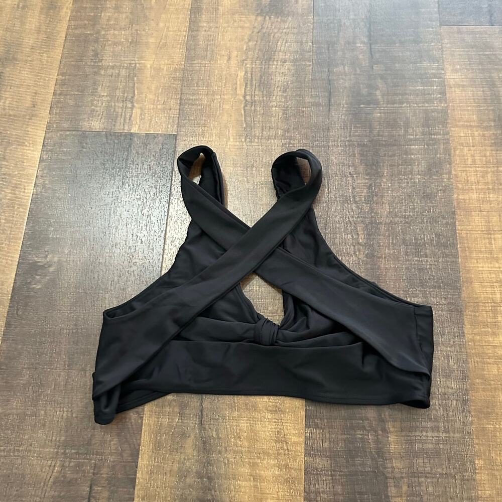 Albion Fit Black Front Tie Bikini Swim Top Size XL - Picture 6 of 8